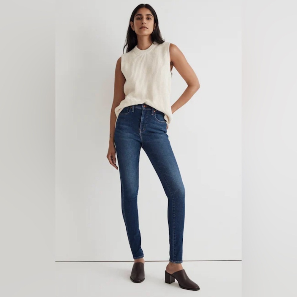 Madewell Women’s 10” High-Rise Skinny Jean, medium wash, size 32